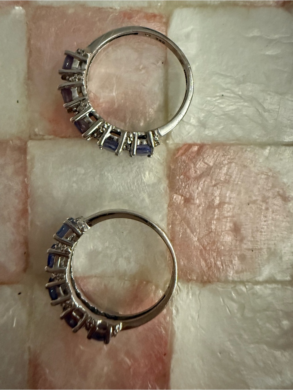Sterling Silver Purple beautiful Tanzanite Stone Multi-Cluster Rings (2)